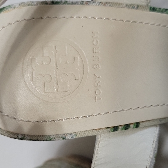 Tory Burch Penny logo bow espadrilles platform wedge sandals size 8 - Picture 7 of 15